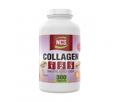 Ncs Collagen (Kollajen) 1000 mg Tip 1 - 2 - 3 Glutatyon Vitamin C - E  300 Tablet