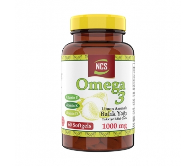 Ncs Omega 3 Balık Yağı 1000 Mg 60 Yumuşak Kapsül Doğal Limon Aromalı